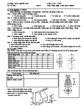 Kiểm tra 1tiết môn Công nghệ - Trường THCS Nguyễn Hoa